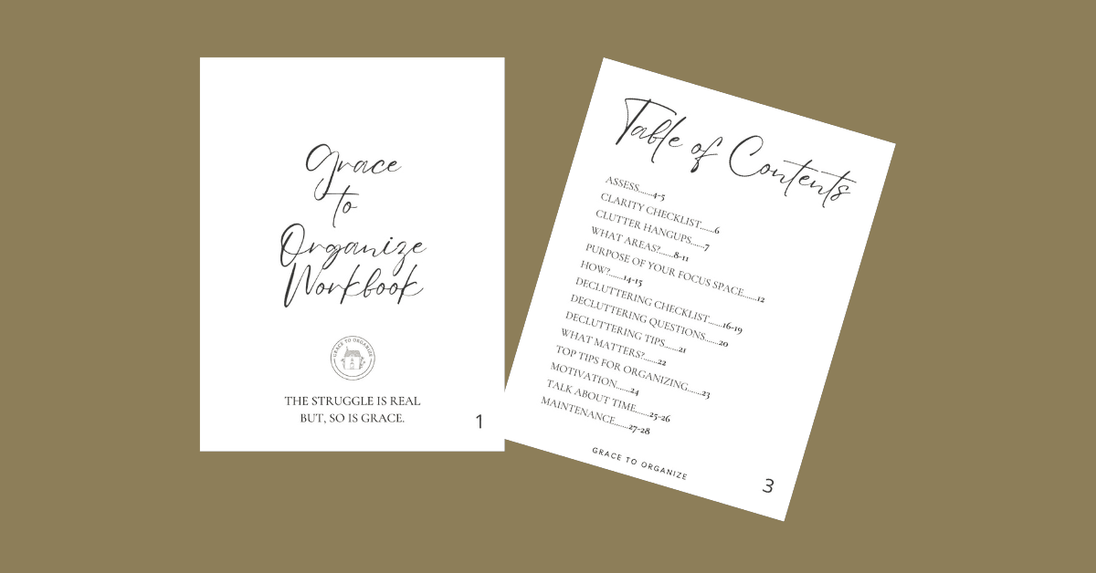 Printable decluttering and organizing workbook PDF for simplifying your home and creating organized spaces.